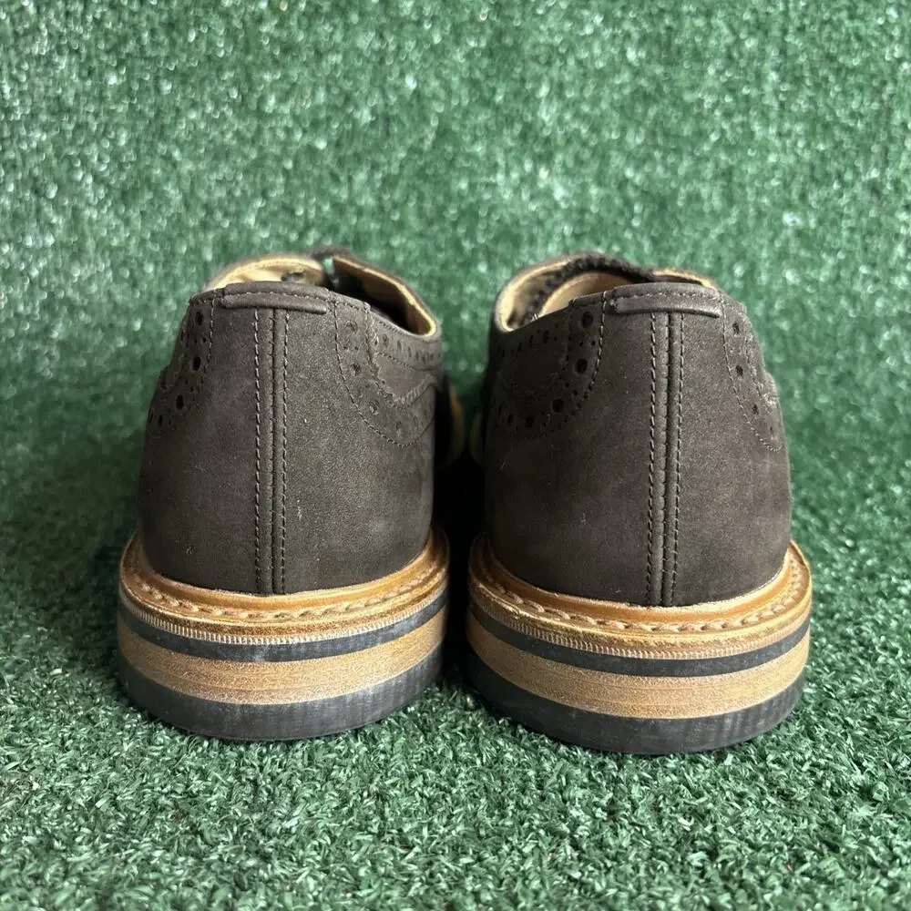 Tricker's Trickers 'Bourton' Brown Suede Derby Brogue Lace‎ Up Shoes US 10.5 EUC